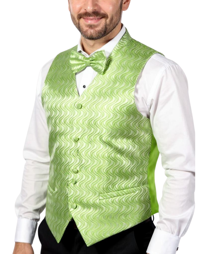 Ferrecci Mens PV150 - Lime Green with Lime Green Back Adjustable Vest Set