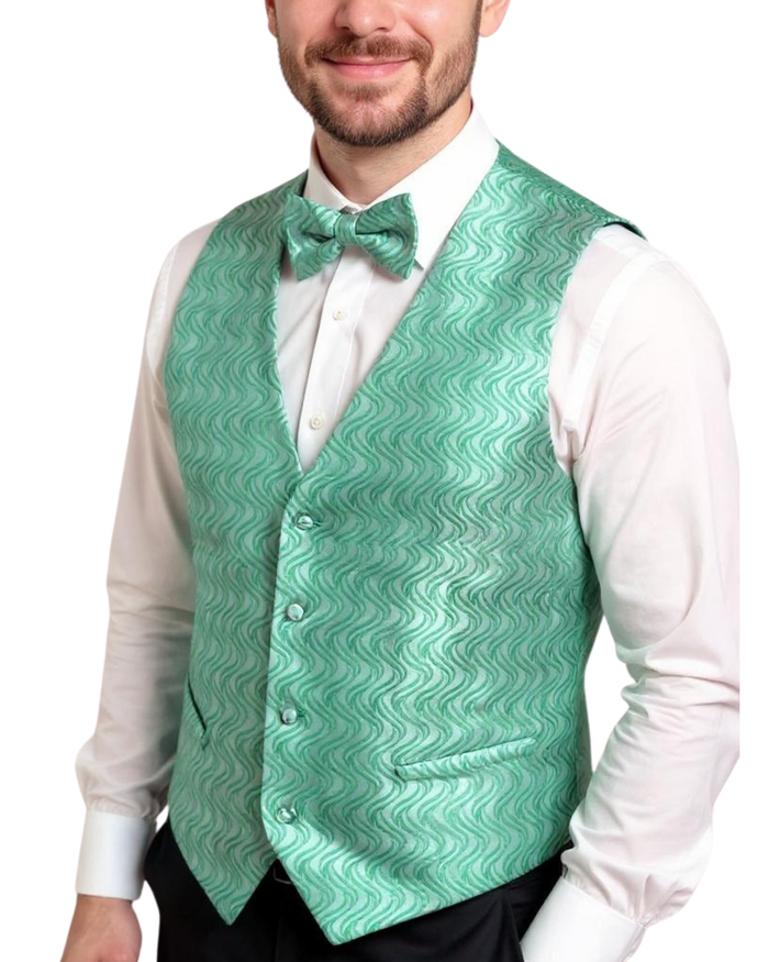 Ferrecci Mens PV150 - Green with Green Back Adjustable Vest Set