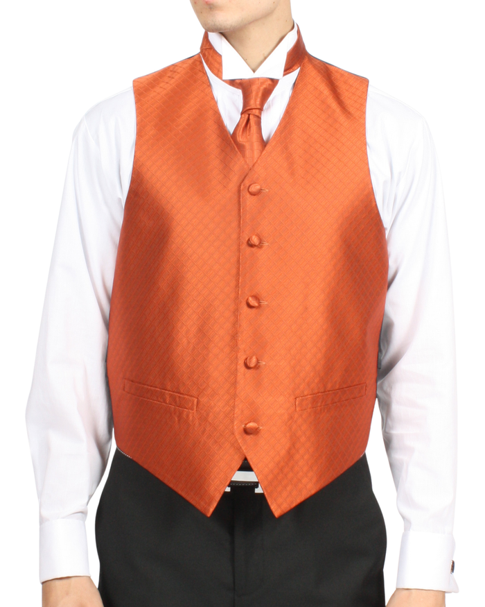 Ferrecci Mens PV300 - Tangerine with Tangerine Back Adjustable Diamond Vest Set