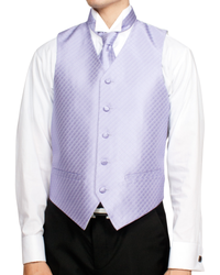 Ferrecci Mens PV300 - Lavender with White Back Adjustable Diamond Vest Set
