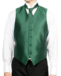 Ferrecci Mens PV300 - Dark Green with Black Back Adjustable Diamond Vest Set