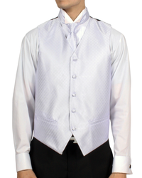 Ferrecci Mens PV300 - Platinum with Black Back Adjustable Diamond Vest Set