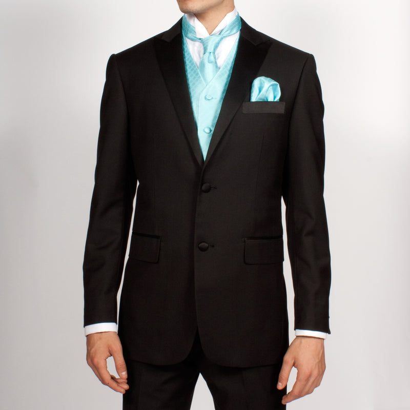 Ferrecci Mens PV300 - Pale Turquoise with White Back Adjustable Diamond Vest Set