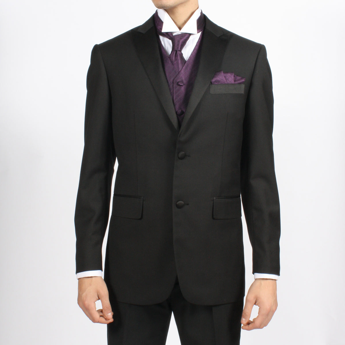 Ferrecci Mens PV300 - Dark Purple with Black Back Adjustable Diamond Vest Set