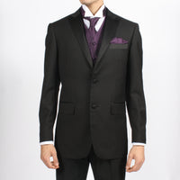 Ferrecci Mens PV300 - Dark Purple with Black Back Adjustable Diamond Vest Set