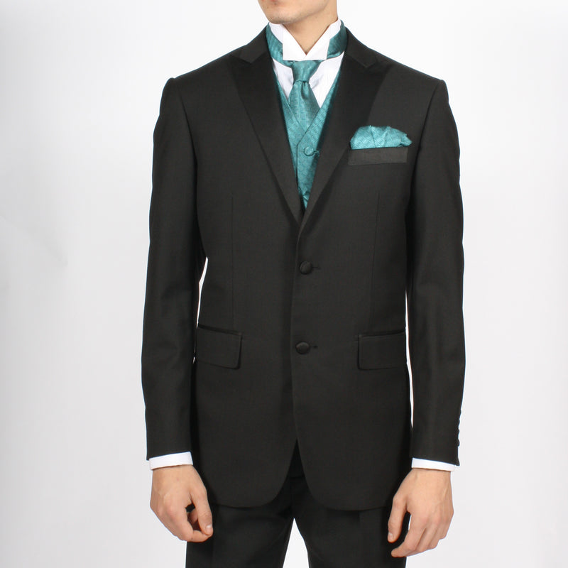 Ferrecci Mens PV300 - Blue Peacock with Black Back Adjustable Diamond Vest Set