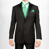 Ferrecci Mens PV300 - Emerald Green with Black Back Adjustable Diamond Vest Set