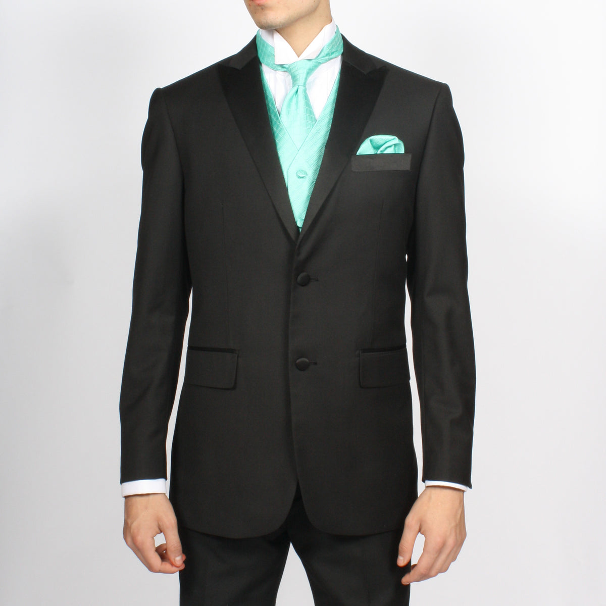 Ferrecci Mens PV300 - Light Turquoise with Light Turquoise Back Adjustable Diamond Vest Set