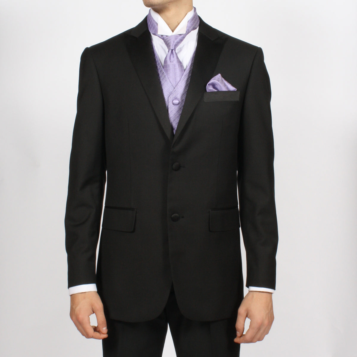 Ferrecci Mens PV300 - Lilac with Black Back Adjustable Diamond Vest Set