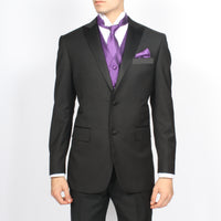 Ferrecci Mens PV300 - Purple with Black Back Adjustable Diamond Vest Set