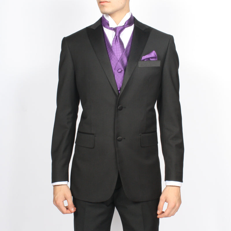 Ferrecci Mens PV300 - Purple with Black Back Adjustable Diamond Vest Set
