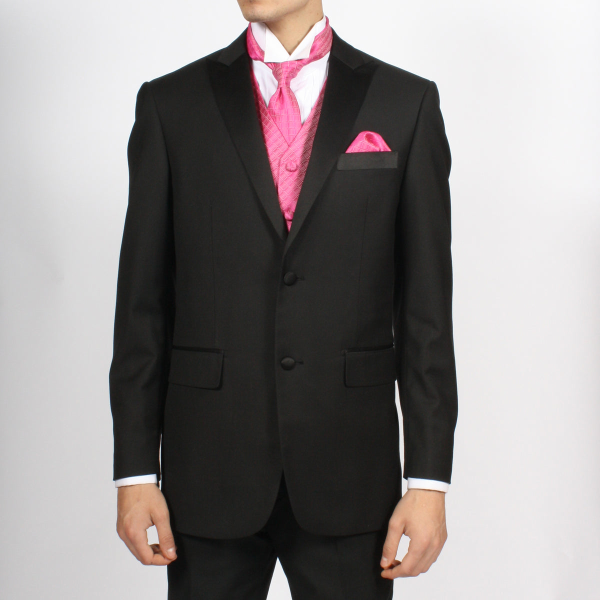 Ferrecci Mens PV300 - Fuchsia with Black Back Adjustable Diamond Vest Set