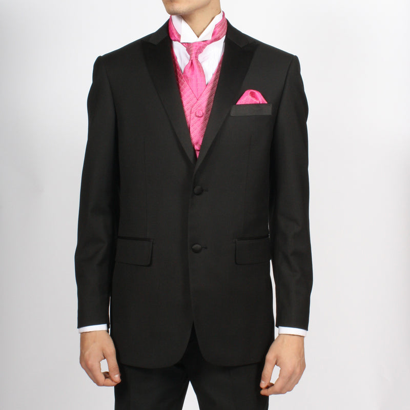 Ferrecci Mens PV300 - Fuchsia with Black Back Adjustable Diamond Vest Set