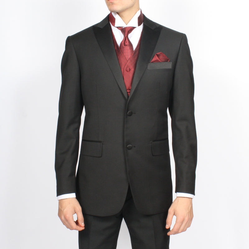 Ferrecci Mens PV300 - Dark Red with Black Back Adjustable Diamond Vest Set