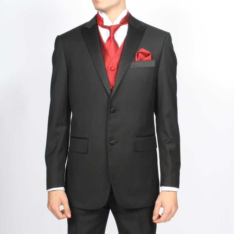 Ferrecci Mens PV300 - Wine with Black Back Adjustable Diamond Vest Set