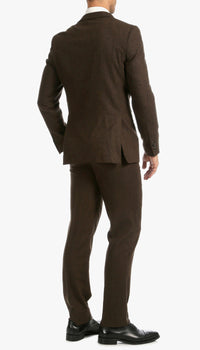 Bradford Cognac Slim Fit 3 Piece Tweed Suit - Ferrecci USA