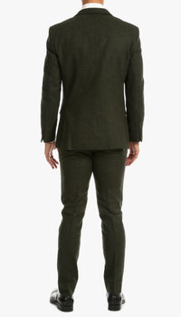Bradford Hunter Green Slim Fit 3 Piece Tweed Suit - Ferrecci USA