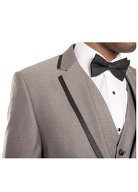Celio Grey & Black Slim Fit 3 Piece Tuxedo - Ferrecci USA