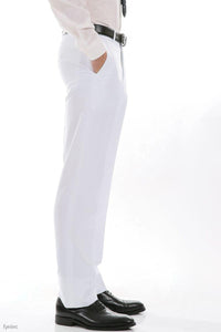 Ferrecci Men's Halo White Slim Fit Flat-Front Dress Pants - Ferrecci USA