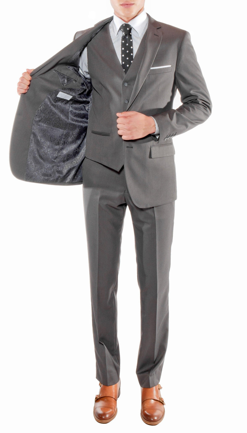 Ferrecci Mens Savannah Charcoal Slim Fit 3 Piece Suit - Ferrecci USA