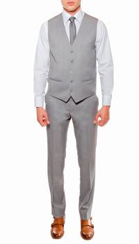 Ferrecci Mens Savannah Light Grey Slim Fit 3 Piece Suit - Ferrecci USA
