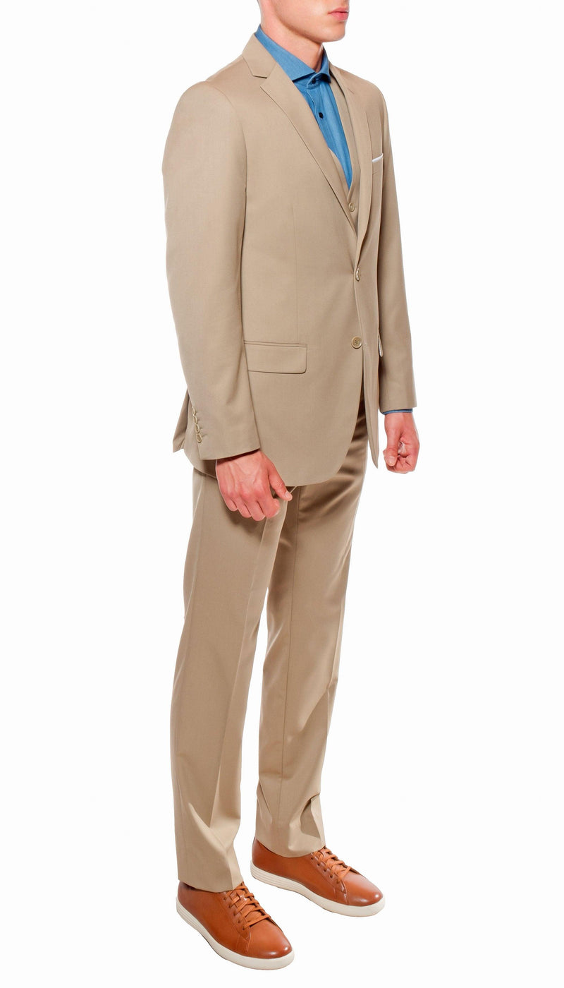 Ferrecci Mens Savannah Tan Slim Fit 3 Piece Suit - Ferrecci USA