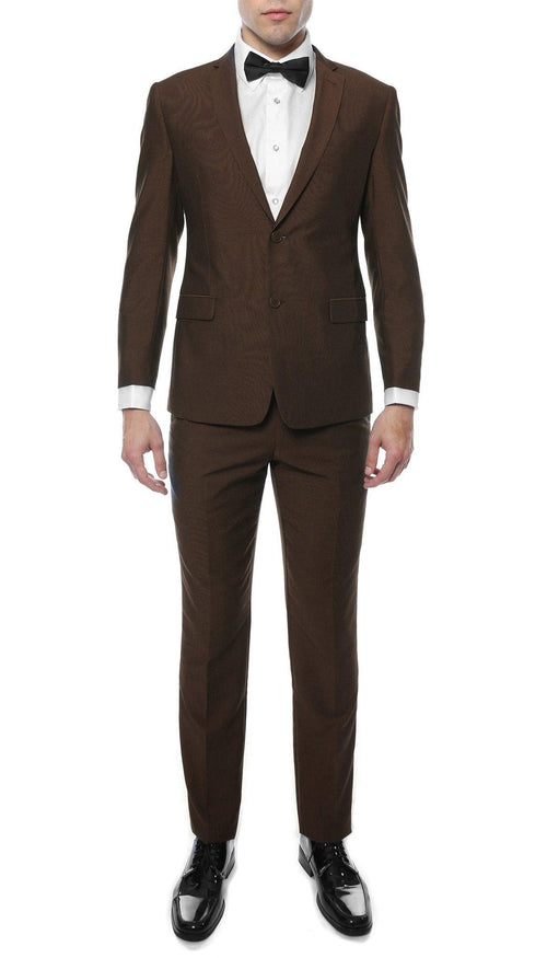 Hudson Brown Slim Fit 2 Piece Suit - Ferrecci USA