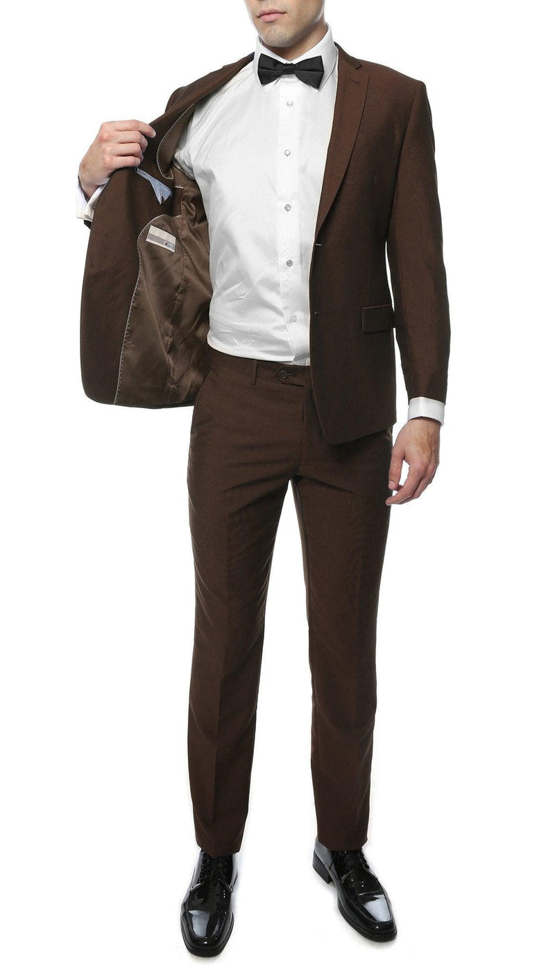 Hudson Brown Slim Fit 2 Piece Suit - Ferrecci USA