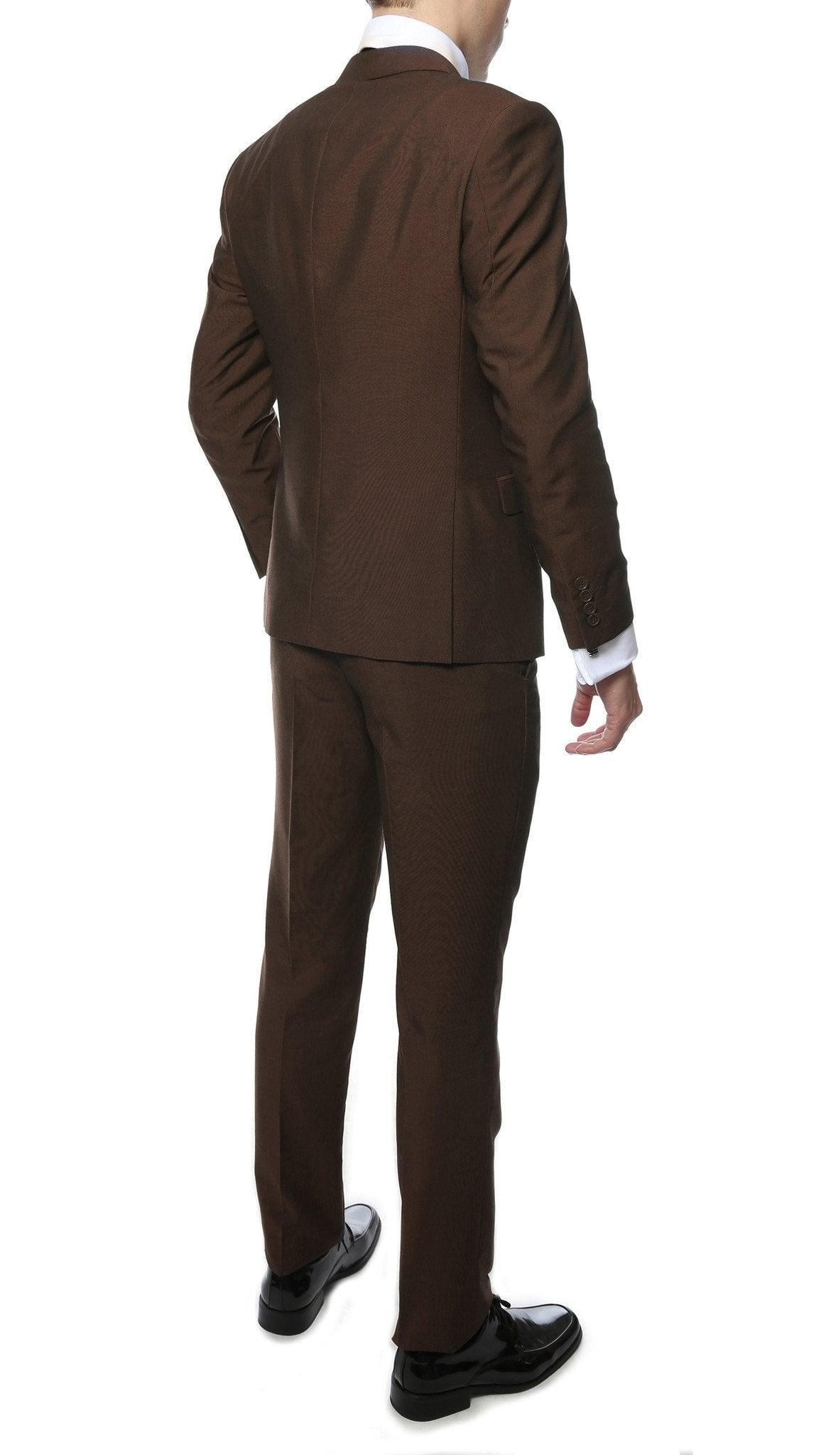Hudson Brown Slim Fit 2 Piece Suit - Ferrecci USA