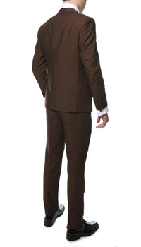 Hudson Brown Slim Fit 2 Piece Suit - Ferrecci USA