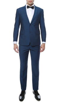 Hudson Indigo Blue Slim Fit 2 Piece Suit - Ferrecci USA