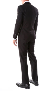 Oslo Black Notch Lapel 2 Piece Slim Fit Suit - Ferrecci USA