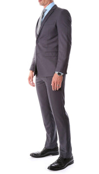 Oslo Charcoal Notch Lapel 2 Piece Slim Fit Suit - Ferrecci USA
