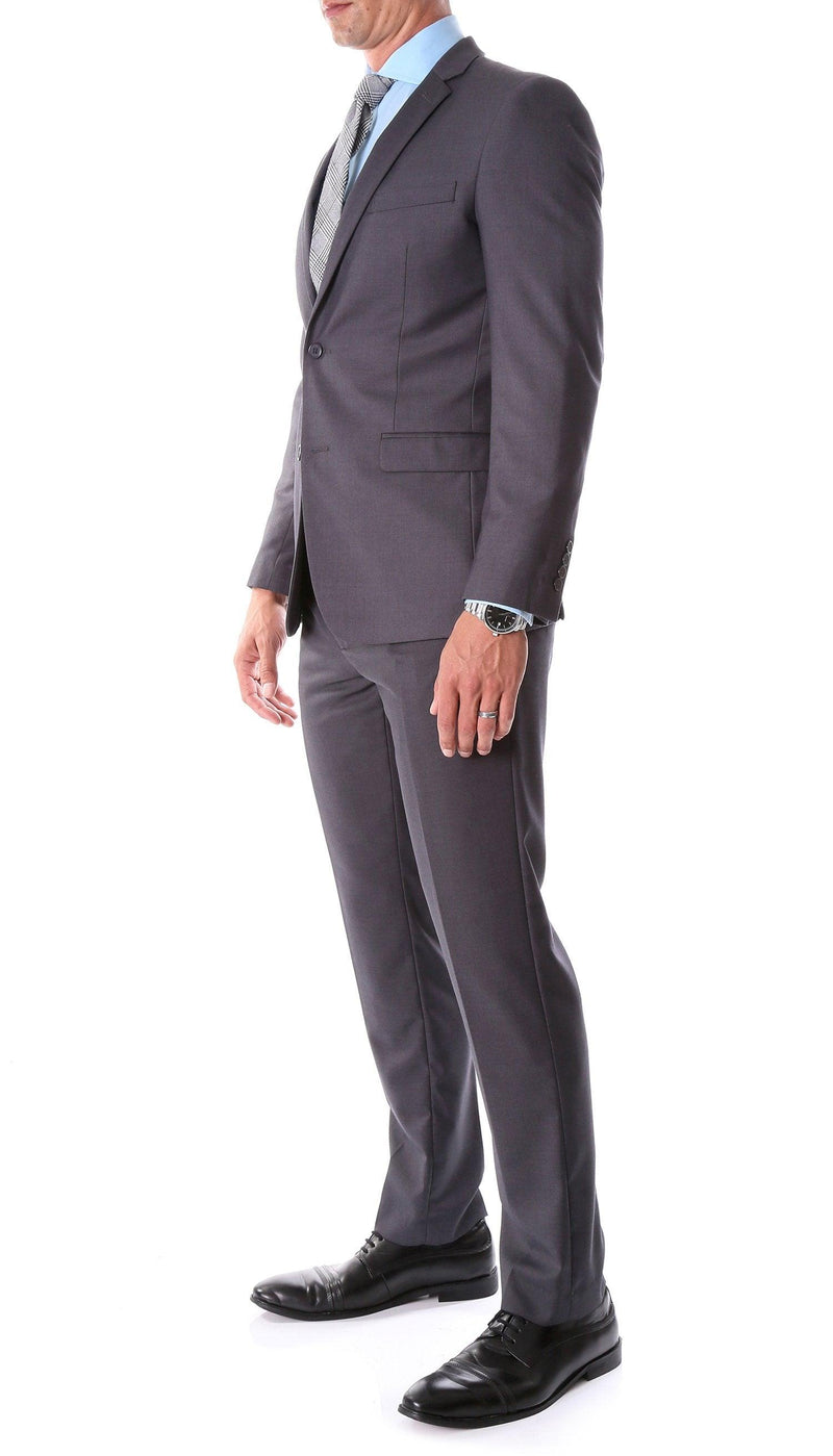 Oslo Charcoal Notch Lapel 2 Piece Slim Fit Suit - Ferrecci USA
