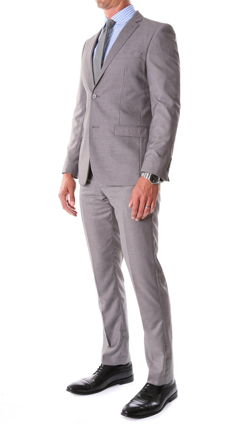 Oslo Grey Notch Lapel 2 Piece Slim Fit Suit - Ferrecci USA