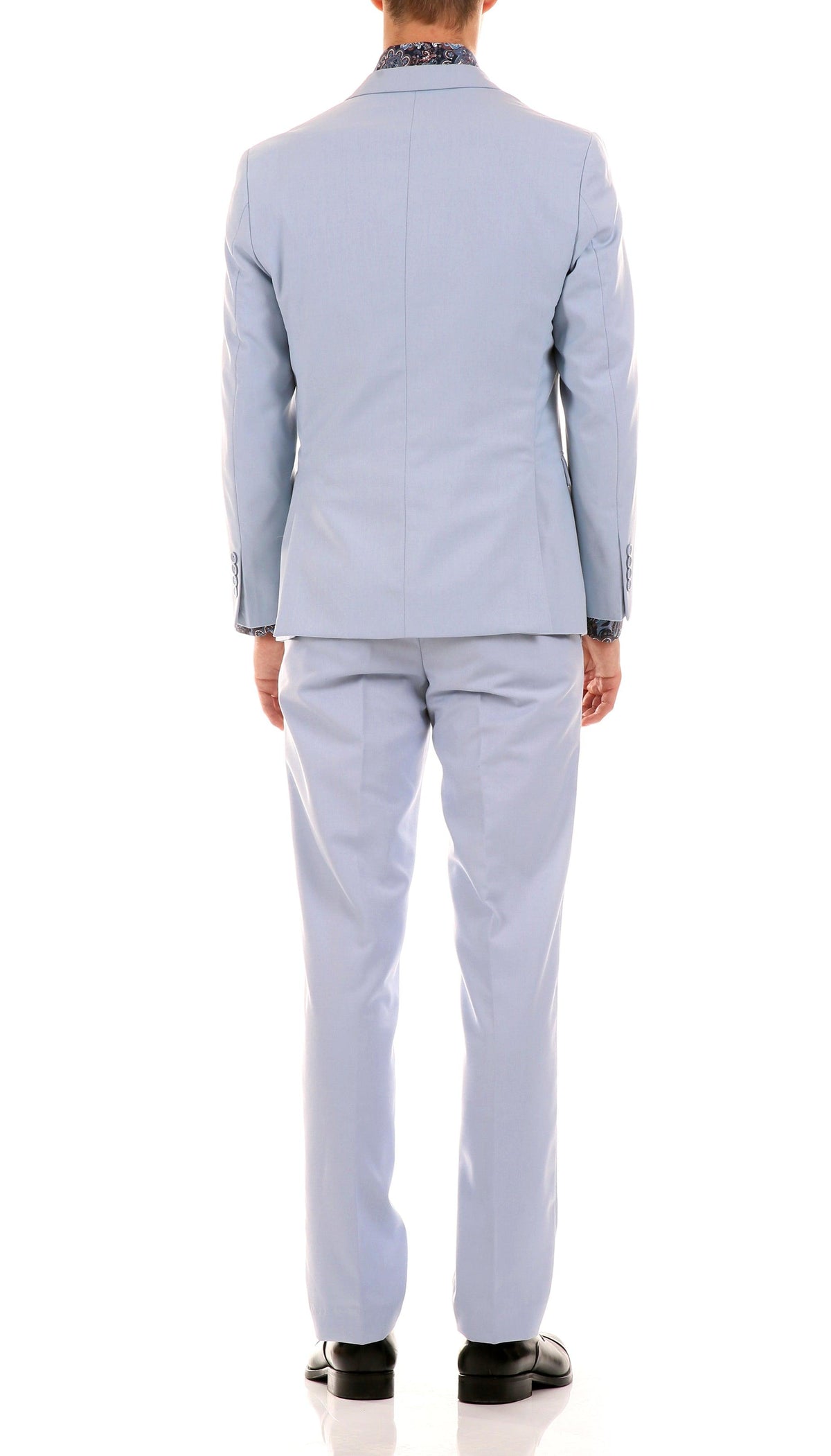 Oslo Sky Blue Slim Fit Notch Lapel 2 Piece Suit - Ferrecci USA