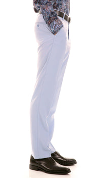 Oslo Sky Blue Slim Fit Notch Lapel 2 Piece Suit - Ferrecci USA
