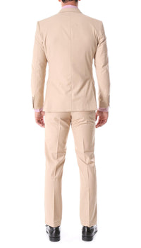 Oslo Tan Notch Lapel 2 Piece Suit Slim Fit - Ferrecci USA