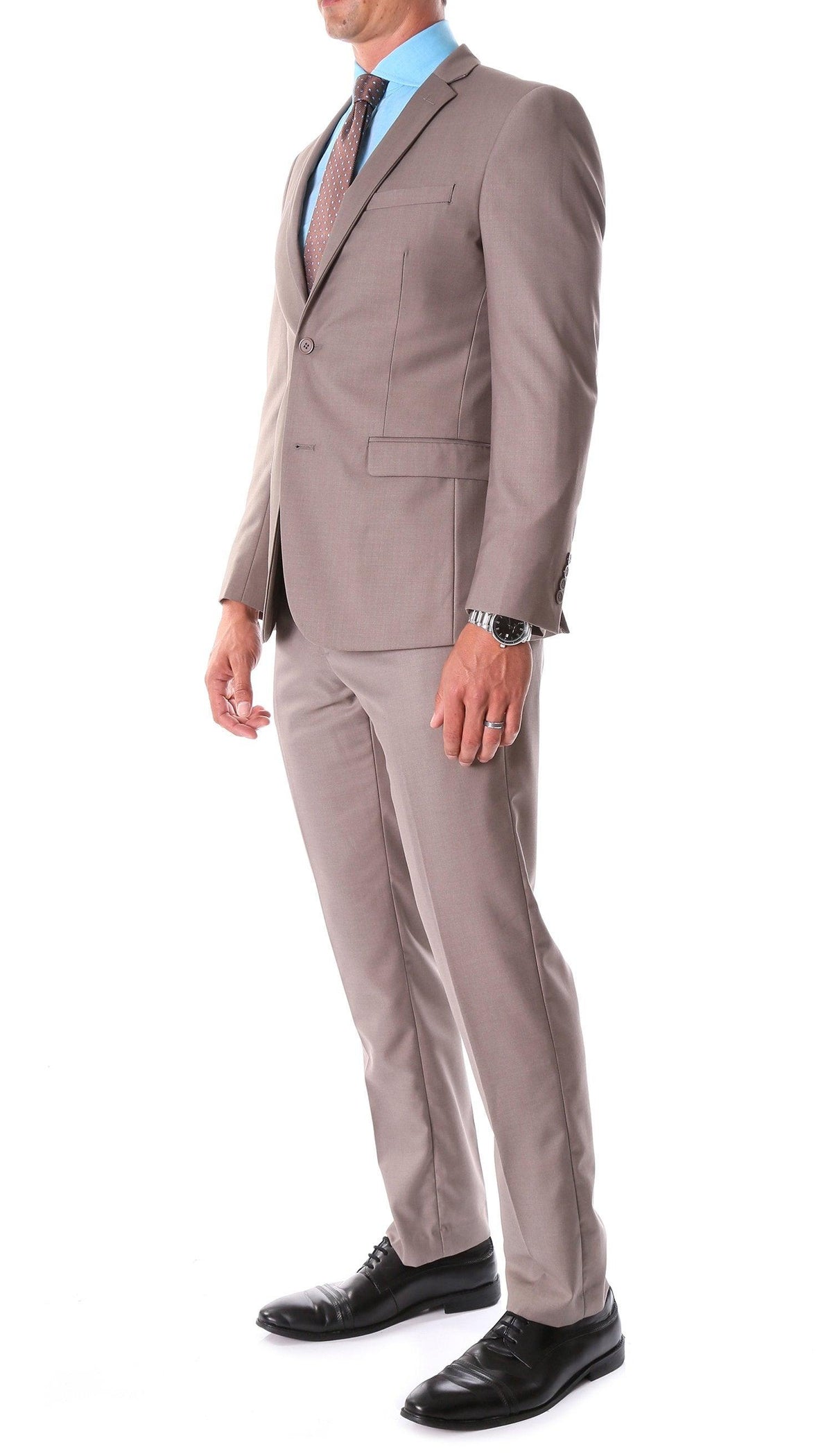 Oslo Taupe Notch Lapel 2 Piece Slim Fit Suit - Ferrecci USA
