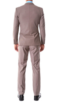 Oslo Taupe Notch Lapel 2 Piece Slim Fit Suit - Ferrecci USA