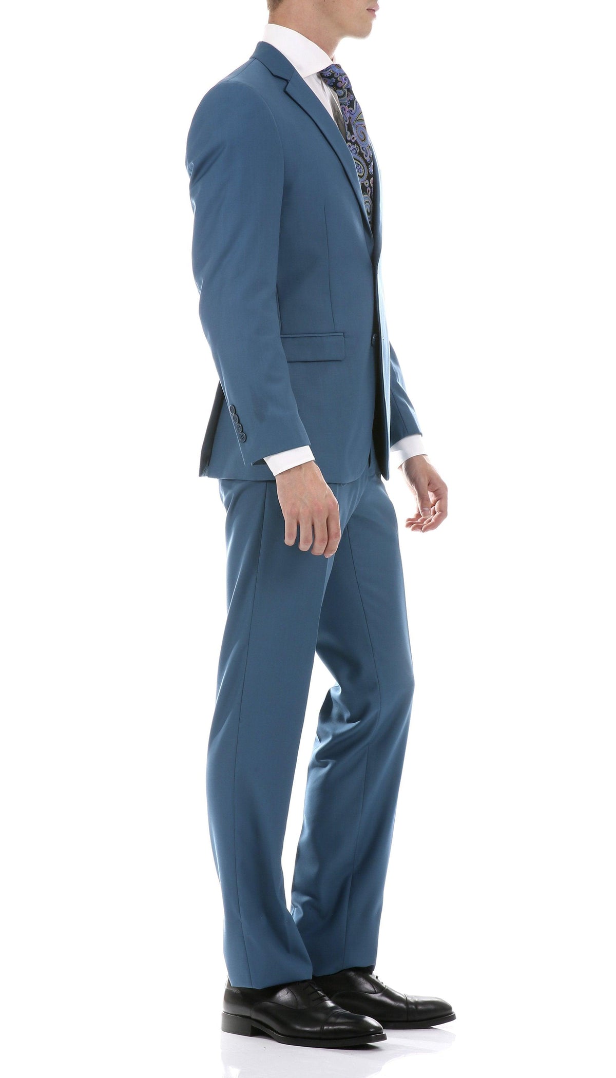 Oslo Teal Notch Lapel 2 Piece Slim Fit Suit - Ferrecci USA