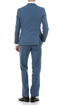Oslo Teal Notch Lapel 2 Piece Slim Fit Suit - Ferrecci USA