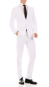 Oslo White Slim Fit Notch Lapel 2 Piece Suit - Ferrecci USA