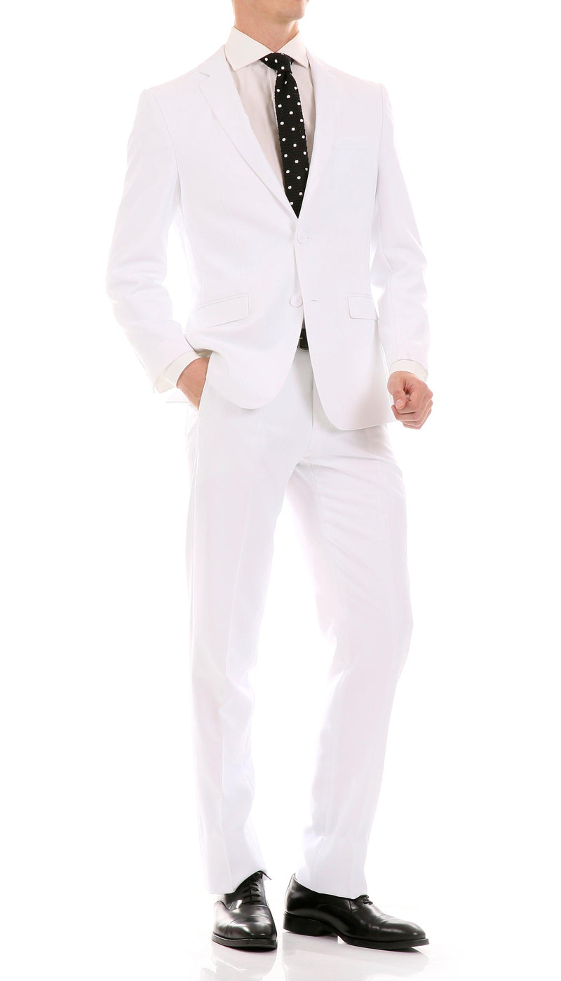 Oslo White Slim Fit Notch Lapel 2 Piece Suit - Ferrecci USA