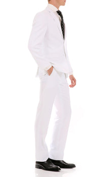 Oslo White Slim Fit Notch Lapel 2 Piece Suit - Ferrecci USA