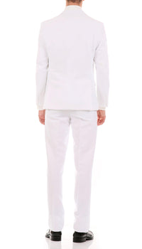 Oslo White Slim Fit Notch Lapel 2 Piece Suit - Ferrecci USA