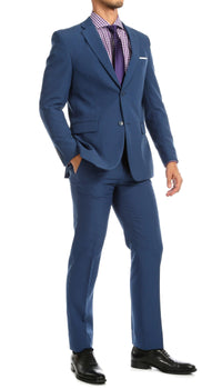 Paul Lorenzo Mens Indigo Slim Fit 2 Piece Suit - Ferrecci USA