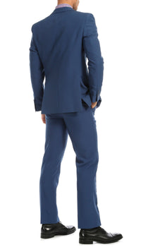 Paul Lorenzo Mens Indigo Slim Fit 2 Piece Suit - Ferrecci USA