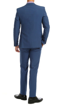 Paul Lorenzo Mens Indigo Slim Fit 2 Piece Suit - Ferrecci USA