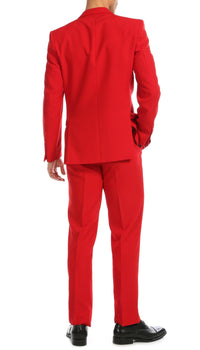 Paul Lorenzo Mens Red Slim Fit 2 Piece Suit - Ferrecci USA